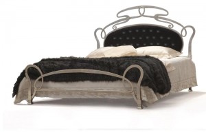 Design Bett - Modell  - Grasse Silber  - Metallbett  - Eisenbett - Luxus Bett